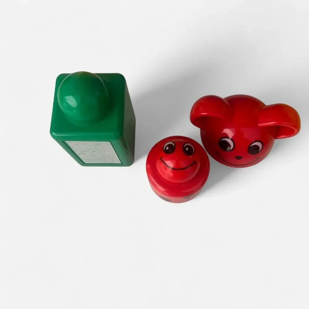Rare Vintage Lego Primo Set of 3 Bricks (Ladybug, Mouse, Rattle)